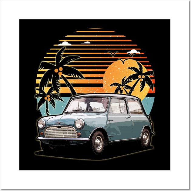 BMC Mini 1959 car sunset Wall Art by JocelynnBaxter